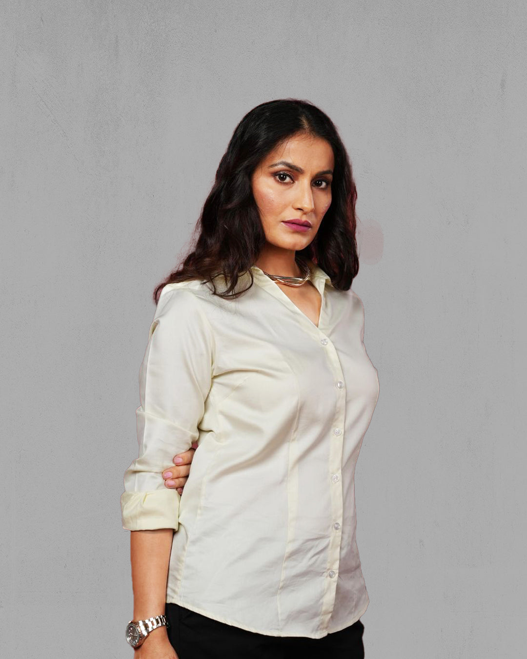 Indoline Satin Dull Shirt